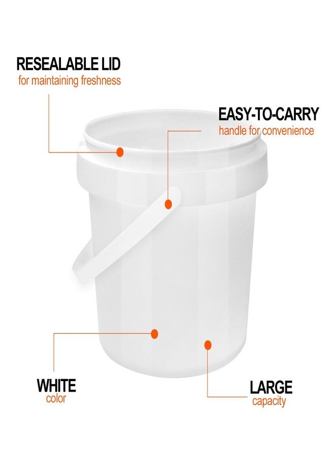 SENONAPO 13 Pack 1.5 Quart White Plastic Bucket with Handle and Lid Food Storage Containers Round Plastic Bucket Multifunctional Pail for Paint Water Crafts Garage Organization Supplies - Image 3